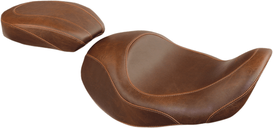 CVO SCREAMIN EAGLE DYNA (2007 - 2008) wide tripper forward solo seat - brown | MUSTANG