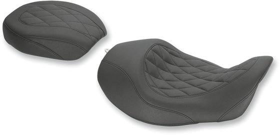 CVO FAT BOB (2009 - 2010) wide tripper forward solo seat with diamond stitching | MUSTANG