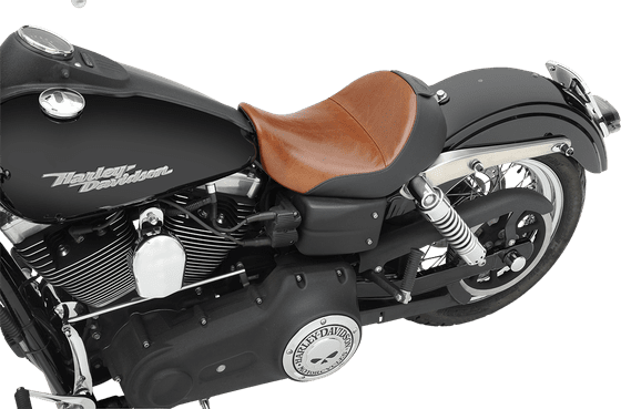 DYNA SUPERGLIDE (2006 - 2010) lariat solo seat with gel - distressed brown leather for harley dyna glide | SADDLEMEN