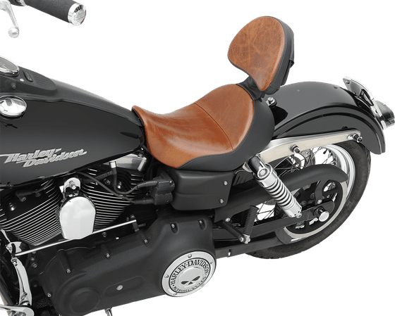 DYNA SUPERGLIDE (2006 - 2010) lariat solo seat with gel - distressed brown leather for harley dyna glide | SADDLEMEN