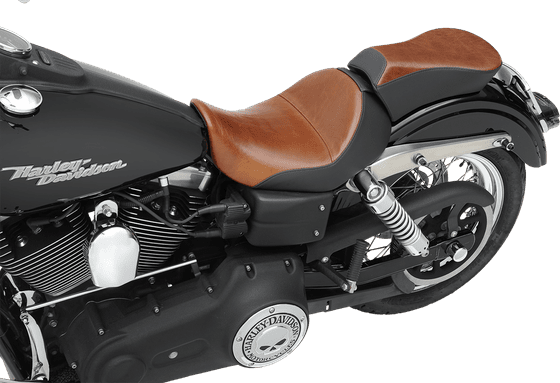 DYNA SUPERGLIDE (2006 - 2010) lariat solo seat with gel - distressed brown leather for harley dyna glide | SADDLEMEN