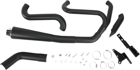 DYNA LOW RIDER (1993 - 2017) road rage 2-into-1 exhaust (black) | BASSANI XHAUST