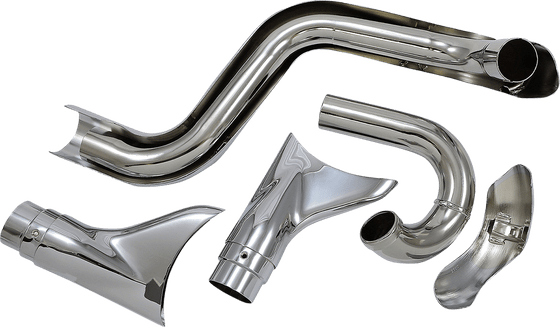 SOFTAIL STANDARD (1986 - 2006) chrome true duals exhaust system with fishtail tips | COBRA