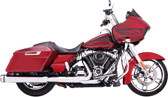 ROAD KING CLASSIC (2017 - 2019) 4.5" chrome slip-on muffler with chrome end caps | RINEHART RACING