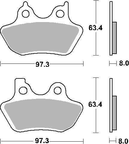 ELECTRA GLIDE STANDARD POLICE (2000 - 2007) brakepads sintered | SBS