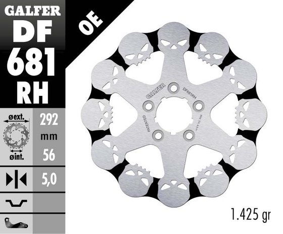 SPORTSTER SEVENTY-TWO (2012 - 2013) skull rear brake rotor | GALFER