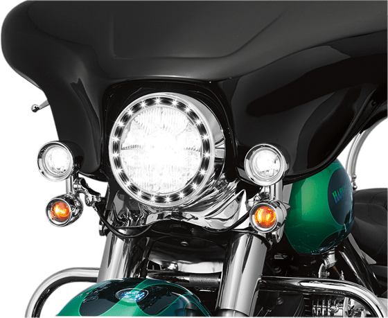 SCREAMIN EAGLE ROAD KING CVO (2002 - 2014) vadovaujama aureolė žibintų apdailos žiedas 7 "touring chromas | KURYAKYN