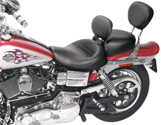 DYNA SUPERGLIDE (2006 - 2010) plati kelioninė vinilinė sėdynė su atlošu | MUSTANG