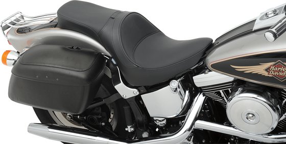 SOFTAIL DELUXE (1993 - 1996) lygi vinilinė sėdynė su vairuotojo atlošo talpykla, skirta harley softtail | DRAG SPECIALTIES SEATS