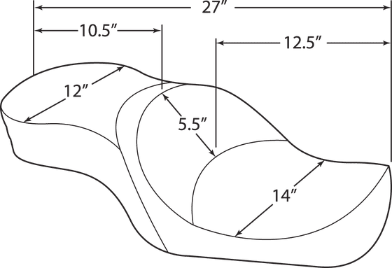 SPORTSTER 883 R ROADSTER (2004 - 2015) plati žemo profilio galinė 2-up vinilinė juoda sėdynė | DRAG SPECIALTIES SEATS