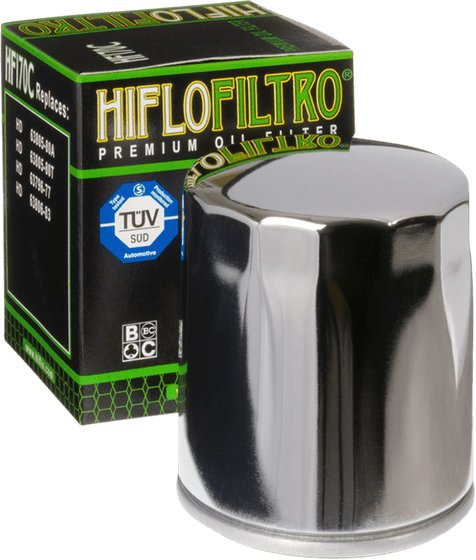 SPORTSTER 883 LOW (2005 - 2020) chromuotas alyvos filtras su verpimo popieriumi | Hiflofiltro