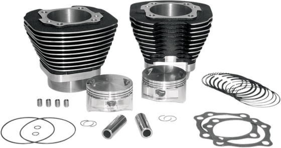SOFTAIL DELUXE (2005 - 2006) dviejų kamerų 97" juodų cilindrų ir stūmoklių rinkinys | S&S CYCLE