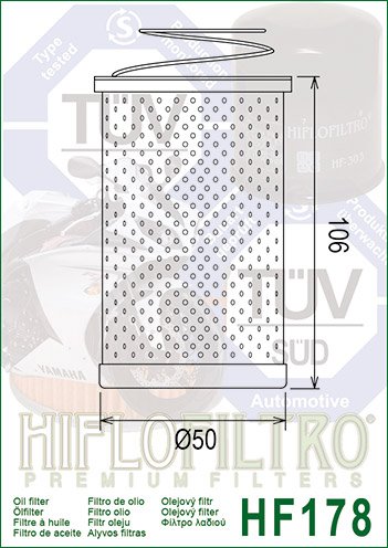 74 V TWIN (1955 - 1956) "hiflo" alyvos filtras hf178 | Hiflofiltro