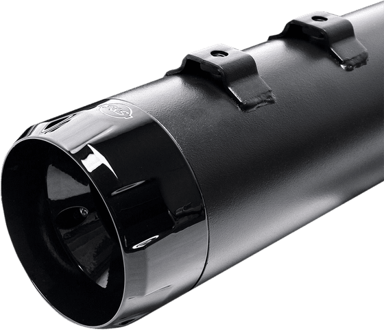 ELECTRA GLIDE CLASSIC (1984 - 2013) mk45 black contrast cut muffler with thruster end cap | S&S CYCLE