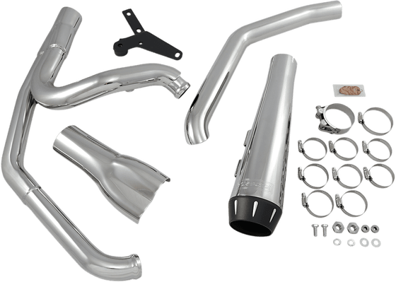 SOFTAIL DESTROYER (2019 - 2020) road rage 2-1 exhaust system with megaphone mufflers (chrome) | BASSANI XHAUST