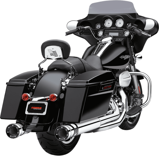 ELECTRA GLIDE STANDARD POLICE (1995 - 2010) 4" race pro slip on mufflers chrome | COBRA