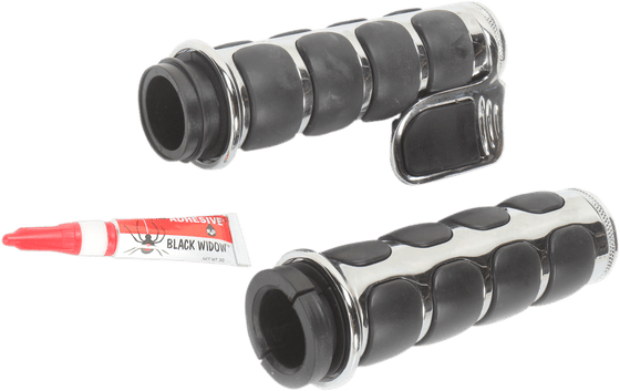 ELECTRA GLIDE ULTRA LIMITED LOW (2018 - 2022) premium chrome handlebar grips with electronic throttle control | KURYAKYN